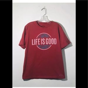 LIFE IS GOOD GET LOST FOUND Cranberry M Tee